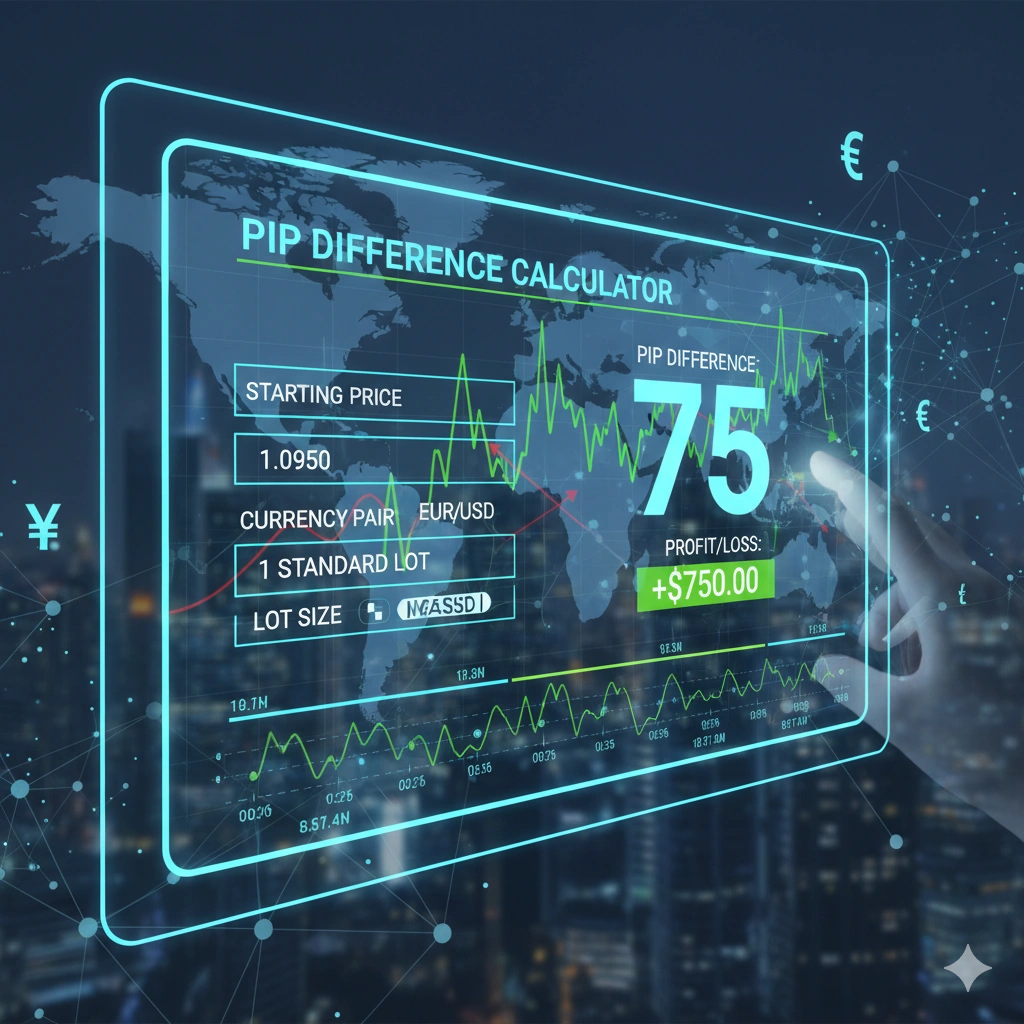 Pip Difference Calculator, forex pip difference tool, pip gap calculator, forex trading tools, forex calculator, pip calculator, currency trading, Insightful Trade
