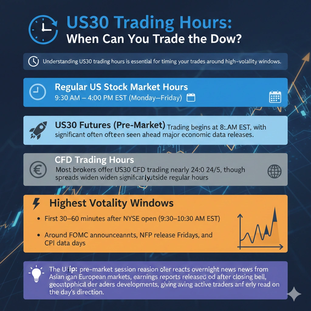 US30 Market Drivers — Key factors affecting the Dow Jones Industrial Average including Federal Reserve interest rates, NFP data, and inflation