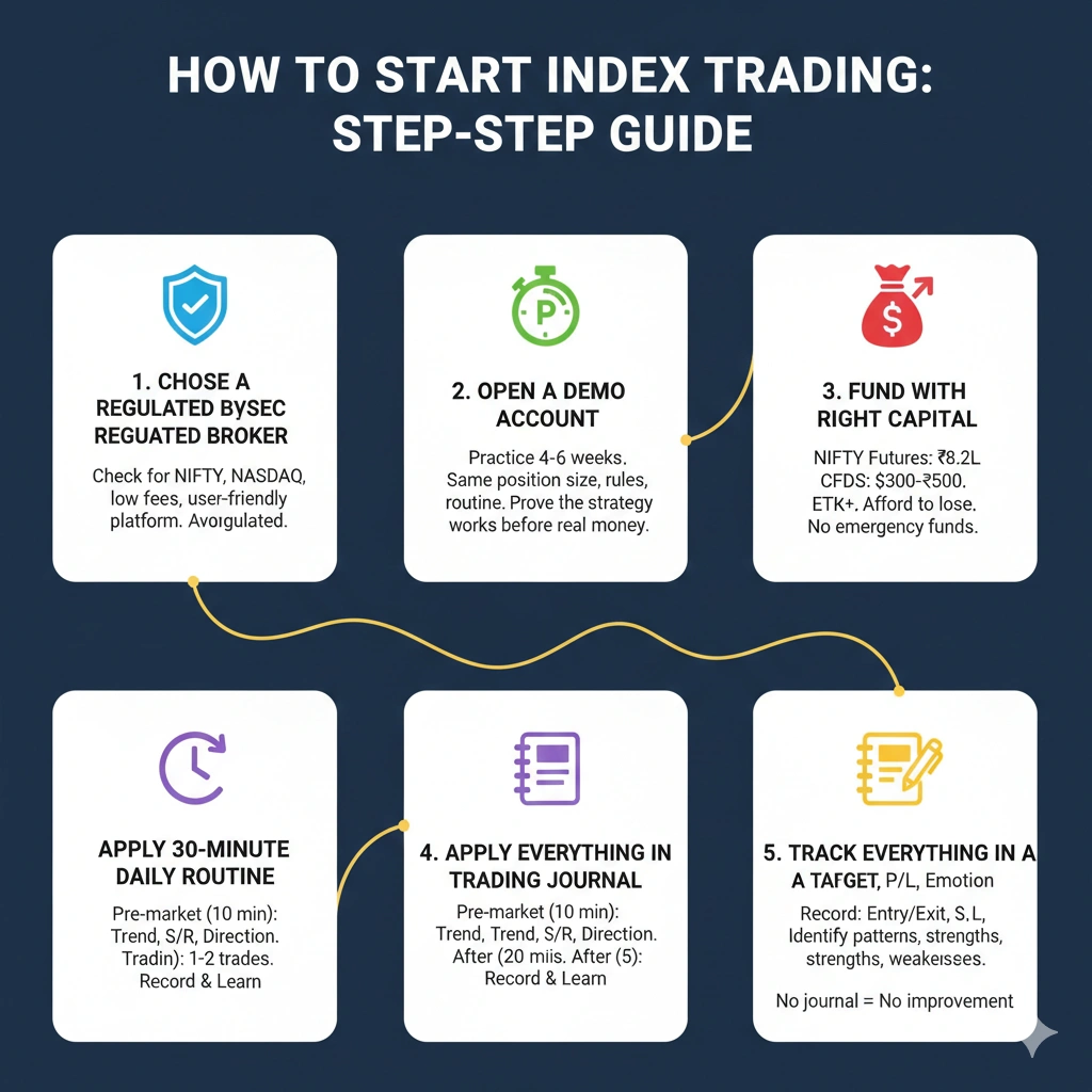 Simple index trading strategy chart showing EMA crossover on NIFTY 50