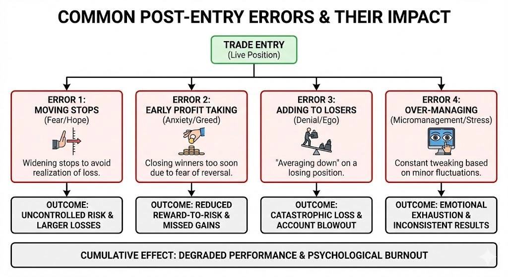 What Are Trade Management Errors After Entry That Destroy Profits? 
