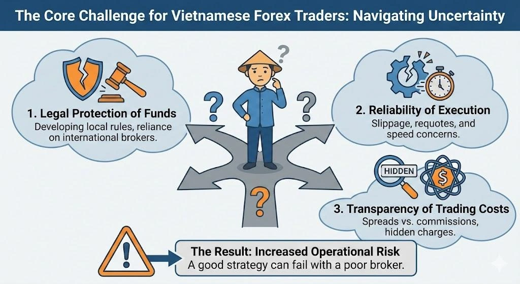 Forex broker selection in Vietnam — comparison of regulated brokers by spread, minimum deposit, and VND payment support for Vietnamese traders