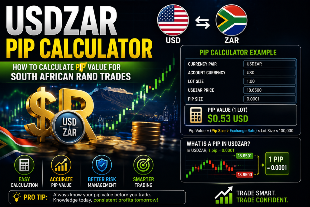 USDZAR Pip Calculator: How to Calculate Pip Value for South African Rand Trades