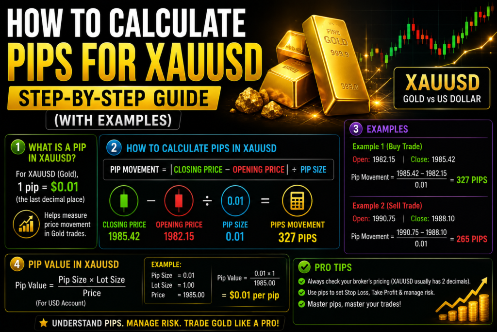 how to calculate pips for xauusd