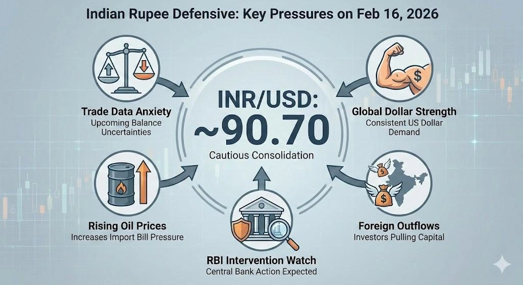 Indian Rupee Defensive February 16 2026: Risks & Recovery Outlook