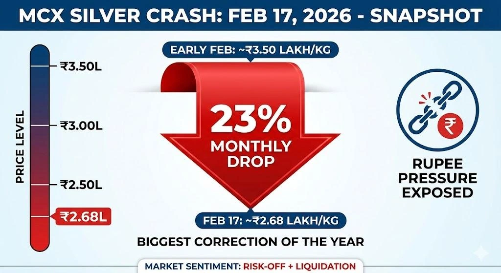 MCX Silver Crash February 17 2026: Rupee Pressure Exposed