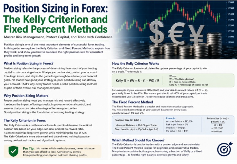 Position Sizing in Forex: The Kelly Criterion and Fixed Percent Methods