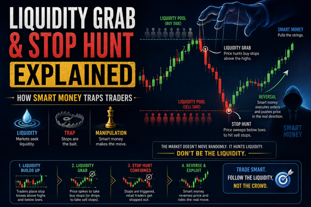 Liquidity Grab & Stop Hunt Explained — How Smart Money Traps Traders