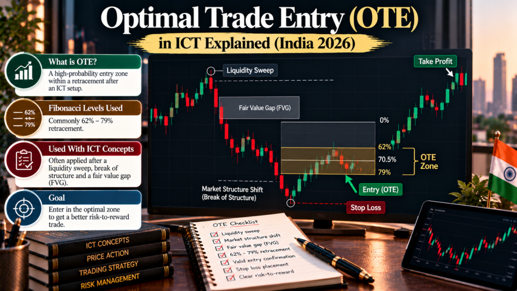 Optimal Trade Entry (OTE) in ICT Explained (India 2026)