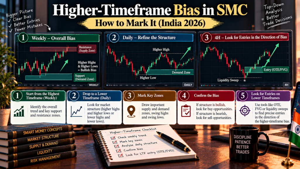 Higher-Timeframe Bias in SMC: How to Mark It (India 2026)