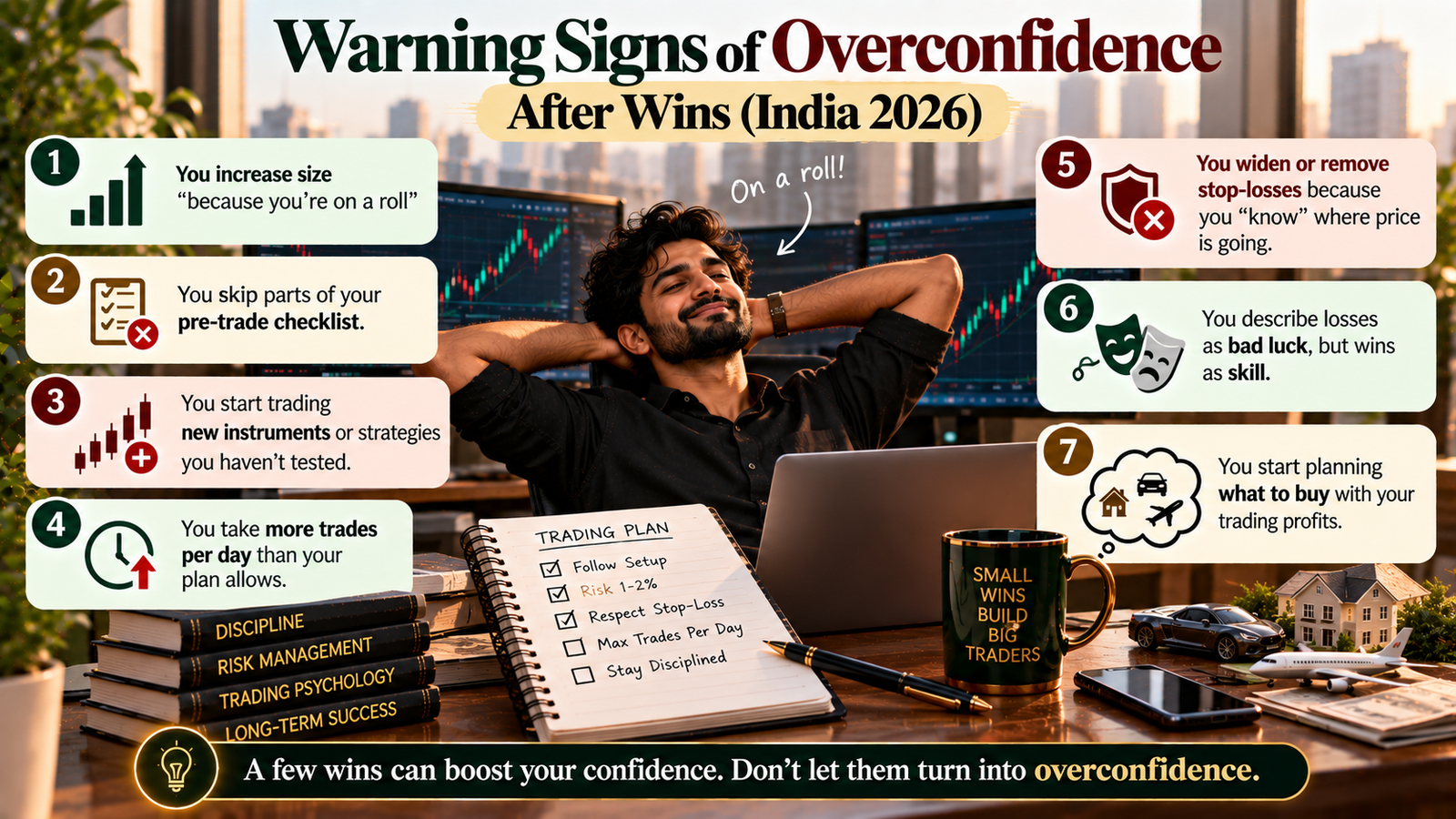 Confidence vs overconfidence after winning trades