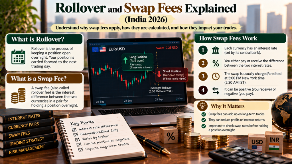 Rollover and Swap Fees Explained (India 2026)