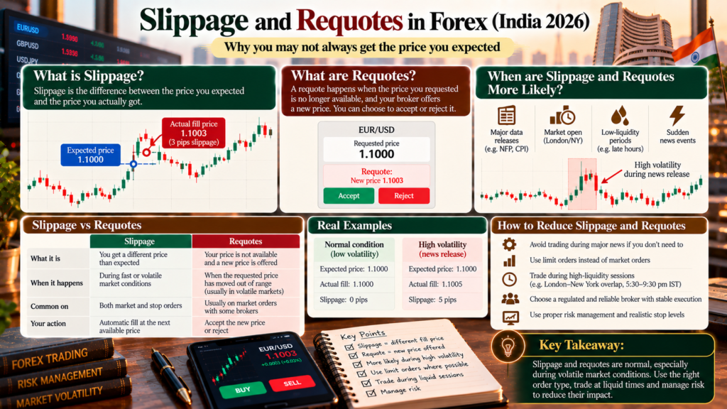 Slippage and Requotes in Forex (India 2026)