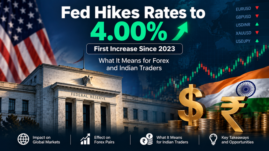 Fed Hikes Rates to 4.00% — First Increase Since 2023: What It Means for Forex and Indian Traders