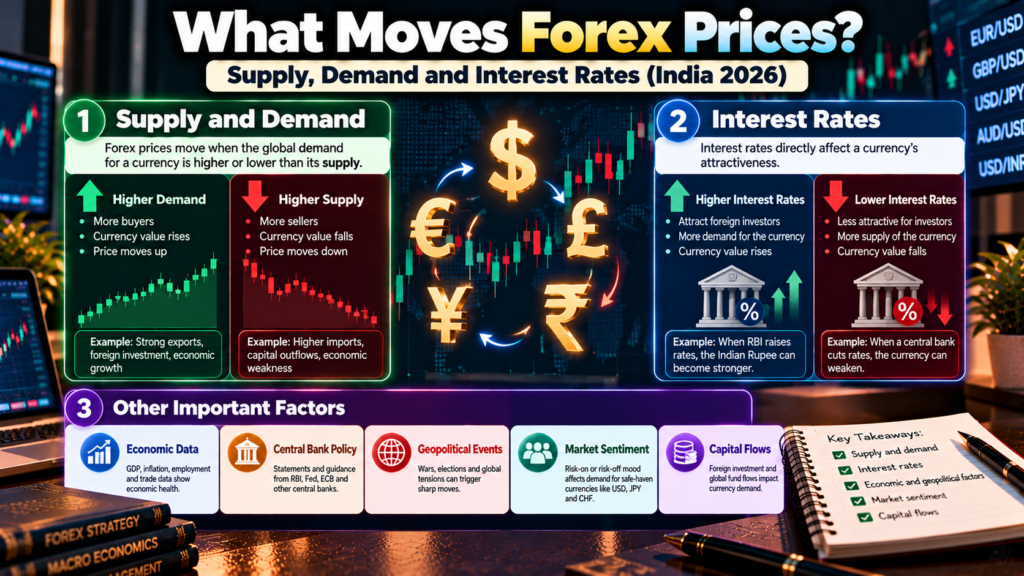 What Moves Forex Prices? Supply, Demand and Interest Rates (India 2026)