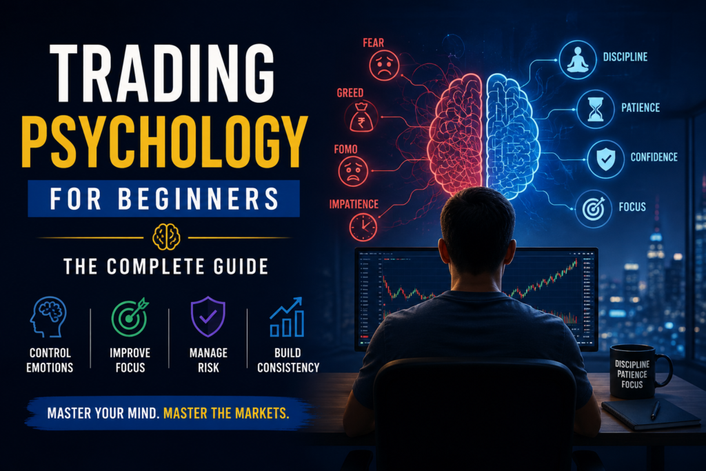 Trading Psychology for Beginners: The Complete Guide Quick answer Trading psychology is the study of how emotions and mental biases affect trading decisions. For beginners, mastering trading psychology forex-style means learning to manage fear and greed, avoid biases like loss aversion and overconfidence, and follow a plan with discipline - because mindset, not strategy alone, determines long-term results. Introduction New traders spend months hunting for the perfect strategy, indicator or signal. Yet most who fail do not fail because of a bad strategy - they fail because of how they behave under pressure. That is why trading psychology forex education is arguably the most important skill a beginner can build, and the one most often ignored. This guide introduces trading psychology for beginners from the ground up: the emotions that drive decisions, the biases that distort them, and the habits that build a calm, disciplined mind. Master these, and your strategy finally gets a chance to work. It is educational content, not financial advice. What Is Trading Psychology? Trading psychology is the study of the emotional and mental factors that influence how traders make decisions. It covers the feelings behind your trades - fear, greed, hope, regret - and the thinking errors that quietly steer you off course. In the context of forex, trading psychology forex principles explain why two people with the same strategy can get completely different results: the difference is discipline and emotional control, not the method. Put simply, your strategy tells you what to do; your psychology decides whether you actually do it. A great plan followed poorly loses money, while a modest plan followed with discipline can thrive. Why Trading Psychology Matters More Than Strategy Experienced traders often say trading is 80% psychology and 20% strategy. Whatever the exact split, the point holds: execution is where money is made or lost. Consider a trader with a genuinely profitable system who moves their stop-loss out of fear, exits winners too early out of greed, and doubles down after a loss out of anger. The edge in the system is real, but their psychology destroys it before it can compound. This is why strong trading psychology forex habits are non-negotiable. Your mind is the one variable present in every single trade - so it deserves as much training as any chart pattern. The Two Core Emotions: Fear and Greed Almost every trading mistake traces back to two emotions. Learning to notice them in real time is the foundation of trading psychology. Fear Fear makes traders exit winners too soon, hesitate on valid setups, or refuse to take a trade after a loss. It protects you from imagined danger but robs you of real opportunity when it is not managed. Greed Greed makes traders hold winners too long, risk too much on one idea, or add to positions chasing more profit. It turns a good trade into a bad one by ignoring the plan. Balancing fear and greed is the daily work of trading psychology. Cognitive Biases That Sabotage Traders Beyond raw emotion, the brain uses mental shortcuts that misfire in markets. Recognising these biases is a core part of trading psychology forex mastery. Bias What it does to your trading Loss aversion Losses hurt about twice as much as gains, pushing you to hold losers too long. Overconfidence A few wins convince you that you can't lose, so you over-risk. Confirmation bias You seek only information that agrees with your open trade. Recency bias You over-weight your last few trades and abandon a sound plan. Anchoring You fixate on a price (like your entry) instead of current reality. Gambler's fallacy You believe a win is 'due' after a losing streak. Emotional Traps Beginners Fall Into Certain patterns are so common among new traders that they have names. Each is a failure of trading psychology, not strategy: FOMO - jumping into a move late for fear of missing out, usually near the worst price. Revenge trading - impulsively trying to win back a loss with a bigger, unplanned trade. Overtrading - taking too many trades out of boredom or the need to feel active. Analysis paralysis - so much fear of being wrong that you never pull the trigger on valid setups. Moving the goalposts - shifting stops and targets mid-trade to avoid admitting a mistake. How to Build a Strong Trading Mindset A resilient trading mindset is built deliberately, between trades, not summoned in the heat of the moment. Here is a practical framework: Accept that losses are normal - even the best traders lose regularly; a loss is a business cost, not a personal failure. Trade a written plan - define entries, exits and risk in advance so decisions aren't made under stress. Think in probabilities - judge yourself over hundreds of trades, not any single outcome. Focus on process, not profit - measure whether you followed your rules, not just the P&L. Detach from money - risk only what you can afford to lose, so no trade feels life-or-death. Emotional-Control Techniques That Work Managing emotions is a skill you can practise. These techniques strengthen the core of trading psychology forex discipline: Keep a trading journal - record the emotion behind each trade to expose your patterns. Use a pre-trade checklist - a valid setup must tick every box before you enter. Take scheduled breaks - step away after a loss or a big win to reset your state. Breathe and slow down - a few deep breaths calm the stress response before you act. Set daily limits - stop for the day after a fixed number of losses or a loss cap. The Role of Risk Management and a Trading Plan Good trading psychology and good risk management are inseparable. When you risk only a small, fixed percentage per trade - many traders use 1-2% - no single loss can trigger panic, so the emotions that fuel revenge trading and overtrading lose their power. Risk rules are, in effect, psychology made mechanical: they make the disciplined choice the automatic one. A written trading plan does the same job for decisions. By deciding your entries, exits and risk in a calm moment, you remove the need to decide under stress - which is exactly when trading psychology tends to break down. An Illustrative Example Two beginners take the same signal. The first, with weak trading psychology, risks 10% on a hunch, panics when price dips, moves the stop, and ends up with a large loss. The second risks a planned 1%, lets the trade play out to its predefined stop or target, and accepts the result calmly. Over one trade the difference looks small; over a year, the disciplined trader is still in the game while the other has likely blown the account. Same market, same signal - different psychology. (Illustrative scenario.) Myths vs Facts Fact You can't delete emotions; the skill is managing them, not suppressing them. Execution and discipline decide outcomes as much as the strategy itself. Healthy trading confidence includes accepting uncertainty and losses. Even professionals actively manage their mindset every session. A note on wellbeing If trading is causing you persistent stress, sleeplessness, or the urge to chase losses at any cost, please step back and consider speaking with a mental-health professional or a problem-gambling helpline in your region. Protecting your wellbeing always comes before any trade. Expert Analysis The most useful reframe for a beginner is to stop treating trading psychology as a soft, optional topic and start treating it as the operating system on which every strategy runs. A strategy is just a set of instructions; psychology determines whether those instructions are followed cleanly or corrupted by fear, greed and bias. This is why two traders with an identical system produce opposite results - and why the fix is rarely a new indicator. In practice, the traders who master trading psychology forex challenges do it structurally, not heroically. They do not rely on feeling calm; they build systems - fixed risk, written plans, daily loss limits, journaling - that make the disciplined action the default even on a bad day. Willpower is unreliable under stress, so the goal is to need as little of it as possible. Mindset, in the end, is engineered more than it is willed. Key Takeaways Trading psychology is how emotions and biases shape trading decisions - often more than strategy does. Fear and greed drive most beginner mistakes; the skill is managing, not deleting, them. Biases like loss aversion, overconfidence and confirmation bias quietly sabotage traders. Build a mindset with a written plan, probabilistic thinking and a focus on process over profit. Fixed risk and a trading plan turn good trading psychology into automatic behaviour. Frequently Asked Questions (FAQ) Q: What is trading psychology? A: Trading psychology is the study of how emotions and mental biases influence trading decisions, and how managing them improves consistency. Q: Why is trading psychology important in forex? A: Because execution - following your plan under pressure - decides results. Even a profitable strategy fails if emotions override it. Q: What are the main emotions in trading? A: Fear and greed are the two core emotions, along with hope, regret and frustration, all of which can distort decisions. Q: How do I control my emotions while trading? A: Trade a written plan, risk a small fixed amount, keep a journal, use a pre-trade checklist, take breaks and set daily loss limits. Q: Is trading really 80% psychology? A: The exact figure varies, but the principle is widely accepted: mindset and discipline matter at least as much as the strategy. Q: What is loss aversion in trading? A: The tendency to feel losses about twice as strongly as equivalent gains, which pushes traders to hold losers and cut winners too early. Q: How do I stop revenge trading? A: Pause after losses, set a daily loss limit, trade only valid setups and keep risk fixed so no single loss triggers an impulsive reaction. Q: What is FOMO in trading? A: Fear of missing out - entering a move late because you're afraid of missing profit, usually at a poor price. Q: How can beginners build a trading mindset? A: Accept losses as normal, think in probabilities, focus on process over profit, and detach from the money by risking only what you can lose. Q: Does a trading journal help psychology? A: Yes. Recording the emotion behind each trade reveals patterns you can then correct, strengthening discipline over time. Q: Can you trade without emotions? A: No - emotions are part of being human. The goal is to manage and channel them, not eliminate them. Q: How does risk management affect psychology? A: Small, fixed risk keeps any single loss from triggering panic, which removes the fuel for revenge trading and overtrading. Q: What is overtrading? A: Taking too many trades - often out of boredom or a need to feel active - rather than waiting for valid setups. Q: How long does it take to master trading psychology? A: It is an ongoing practice rather than a destination; even professionals actively manage their mindset every session. Q: Is trading psychology different from investing psychology? A: The core emotions and biases overlap, but trading's faster pace and frequent decisions make emotional control even more critical.
