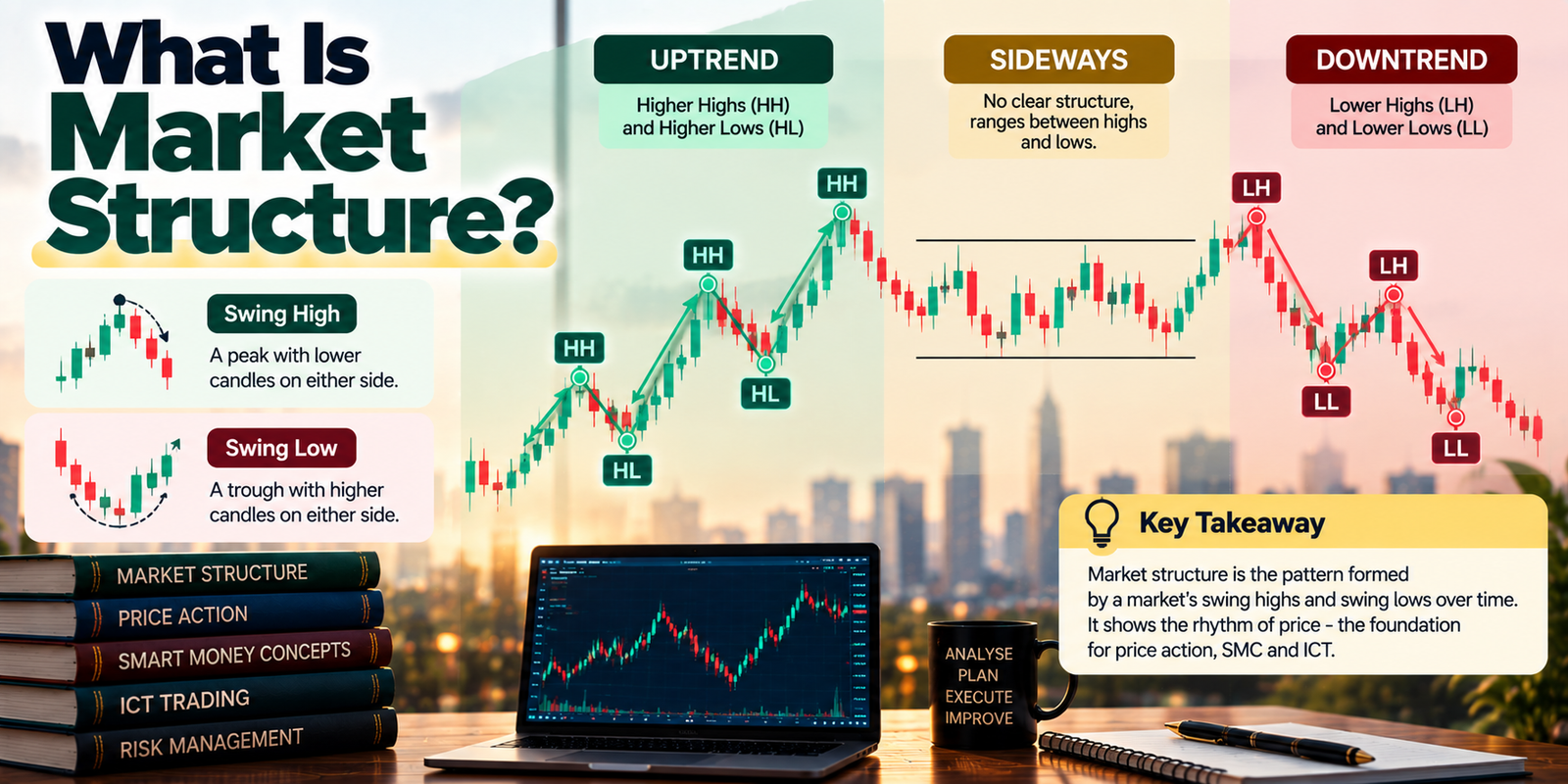 Market structure: HH, HL, LH, LL decoded